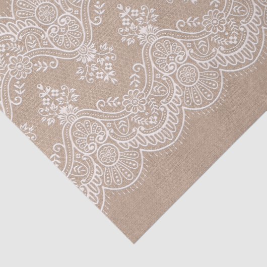 Shabby Chic Burlap- en Lace-papier Tissuepapier (Detail)