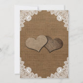 Shabby Chic Burlap Floral Lace Country Wedding Save The Date (Achterkant)
