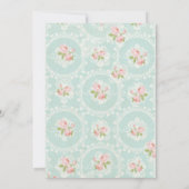 Shabby Chic Burlap & Lace Girl Baby shower Kaart (Achterkant)