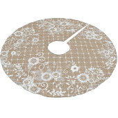 Shabby Chic Burlap & Lace Tree Rok Kerstboom Rok (Gekanteld)