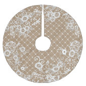 Shabby Chic Burlap & Lace Tree Rok Kerstboom Rok (Voorkant)