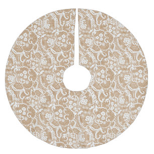Shabby Chic Burlap & Lace Tree Skirt Kerstboom Rok