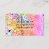 Shabby Chic Butterflies en Rozen op Rustisch hout Visitekaartje (Achterkant)