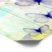 Shabby Chic Butterflies & Rozen op Barn Wood Quote Poster (Hoek)