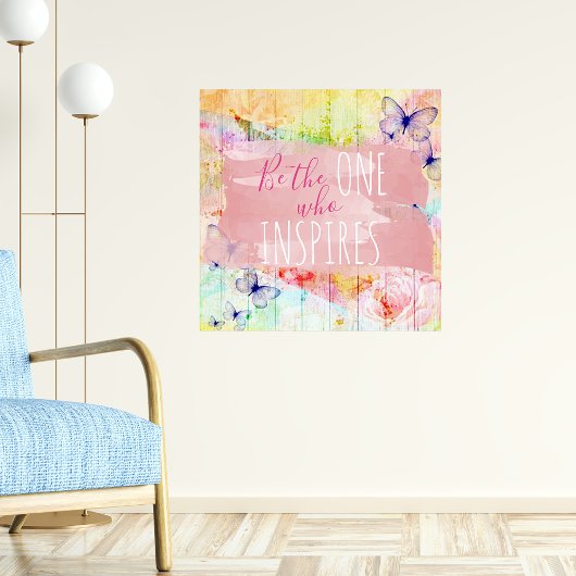 Shabby Chic Butterflies & Rozen op Barn Wood Quote Poster
