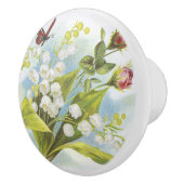 Shabby Chic Butterfly, Roses & Lily of the Valley Keramische Knop (Rechts)