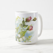 Shabby Chic Butterfly, Rozen & Lily van de vallei Koffiemok (Voorkant rechts)