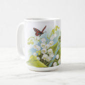 Shabby Chic Butterfly, Rozen & Lily van de vallei Koffiemok (Voorkant links)