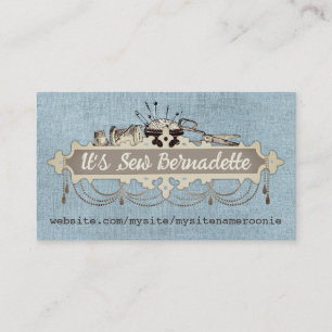 Shabby chic chandelier sewing scissors biz cards visitekaartje