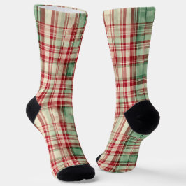 Shabby Chic Christmas Tartan Sokken