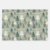  Shabby Chic Christmas Tree Green Mix Trio Inpakpapier Vel (Voorkant)