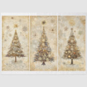 Shabby Chic Christmas Trees Cream AM1 Decoupage Tissuepapier (Voorkant)