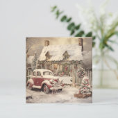 Shabby Chic Christmas Wenskaart Feestdagenkaart (Staand voorkant)