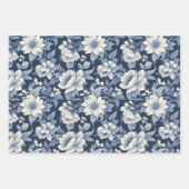 Shabby Chic Classic Frans Blauw Bloemen Inpakpapier Vel (Voorkant 2)
