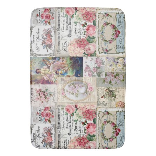 Shabby chic collage,country victorian,decoupage,mo badmat (Voorkant Verticaal)