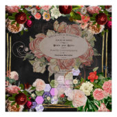 Shabby chic collage, Frans chic, rustiek land Perfect Poster (Voorkant)