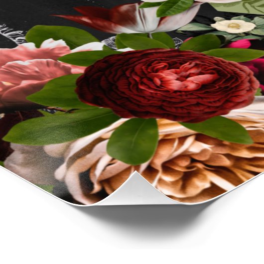 Shabby chic collage, Frans chic, rustiek land Perfect Poster (Hoek)