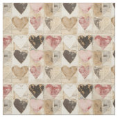 Shabby Chic Collage Hearts Stof (Swatch)