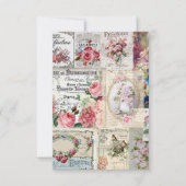 Shabby chic collage, land Victoriaans, ontkoppelin Bedankkaart (Voorkant)