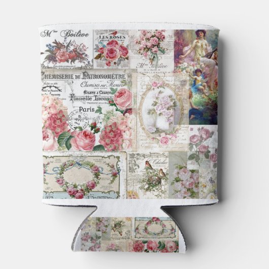 Shabby chic collage, land Victoriaans, ontkoppelin Blikjeskoeler (Achterkant)