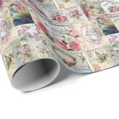 Shabby chic collage, land Victoriaans, ontkoppelin Cadeaupapier (Rol Hoek)