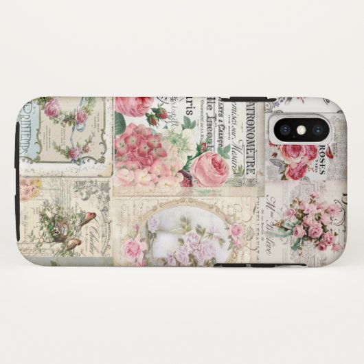 Shabby chic collage, land Victoriaans, ontkoppelin Case-Mate iPhone Case (Achterkant (horizontaal))