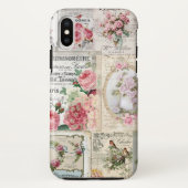 Shabby chic collage, land Victoriaans, ontkoppelin Case-Mate iPhone Case (Achterkant)