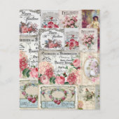 Shabby chic collage, land Victoriaans, ontkoppelin Flyer (Voorkant)