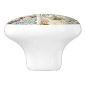 Shabby chic collage, land Victoriaans, ontkoppelin Keramische Knop (Zijkant)
