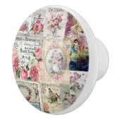 Shabby chic collage, land Victoriaans, ontkoppelin Keramische Knop (Rechts)