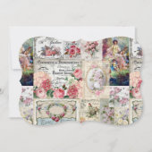Shabby chic collage, land Victoriaans, ontkoppelin Save The Date (Voorkant)