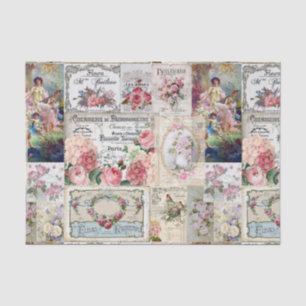 Shabby chic collage, land Victoriaans, ontkoppelin Tissuepapier