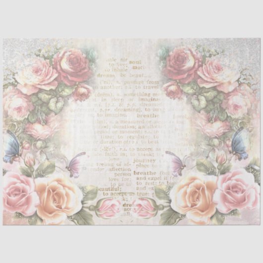 Shabby Chic Collage Serie Ontwerp 2 Tissuepapier (Voorkant)