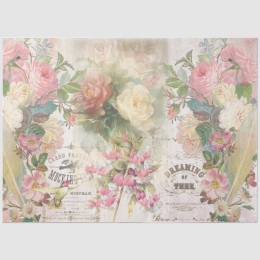 Shabby Chic Collage Serie Ontwerp 5 Tissuepapier (Voorkant)