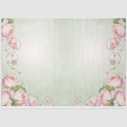 Shabby Chic Collage Serie Ontwerp 6 Tissuepapier (Voorkant)