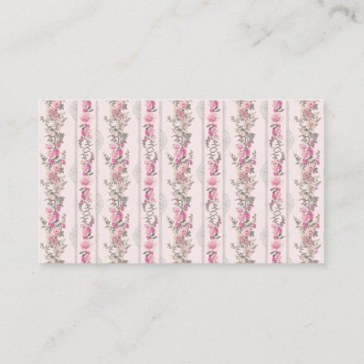 Shabby Chic  Coquette Pink Bow Party Informatiekaartje (Achterkant)
