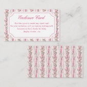 Shabby Chic  Coquette Pink Bow Party Informatiekaartje (Voorkant / Achterkant)