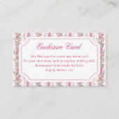 Shabby Chic  Coquette Pink Bow Party Informatiekaartje (Voorkant)