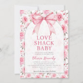 Shabby Chic Coquette Roze Liefde Shack Baby shower Kaart (Voorkant)