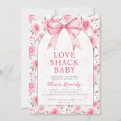 Shabby Chic Coquette Roze Liefde Shack Baby shower Kaart (Voorkant)