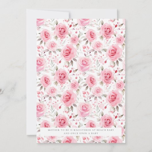 Shabby Chic Coquette Roze Liefde Shack Baby shower Kaart (Achterkant)