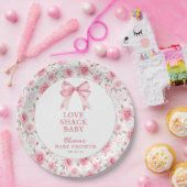 Shabby Chic Coquette Roze Liefde Shack Baby shower Papieren Bordje (Feest)