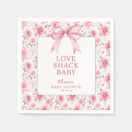 Shabby Chic Coquette Roze Liefde Shack Baby shower Servet