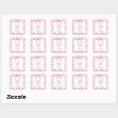 Shabby Chic Coquette Roze Liefde Shack Baby shower Vierkante Sticker (Vel)