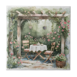Shabby Chic Cottage Garden Keramische Tegel Tegeltje