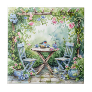Shabby Chic Cottage Garden Keramische Tegel Tegeltje
