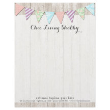 Shabby Chic Country Bunting on Rustic Painted Wood