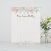 Shabby Chic Country Bunting on Rustic Painted Wood Gepersonaliseerd Briefhoofd (Staand voorkant)
