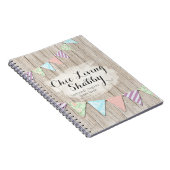 Shabby Chic Country Bunting on Rustic Painted Wood Notitieboek (Rechterzijde)