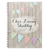 Shabby Chic Country Bunting on Rustic Painted Wood Notitieboek (Voorkant)